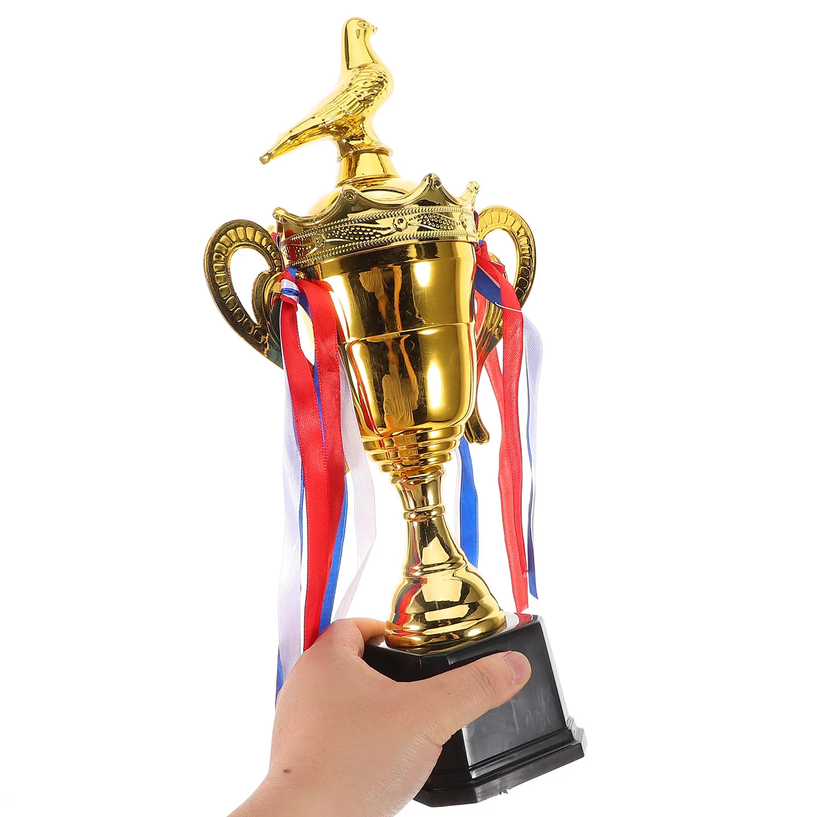Metal Pigeon Trophy Gold Finish Crown Design for Sports Competitions Pigeon Racing Award Trophy Cup Keepsake Award