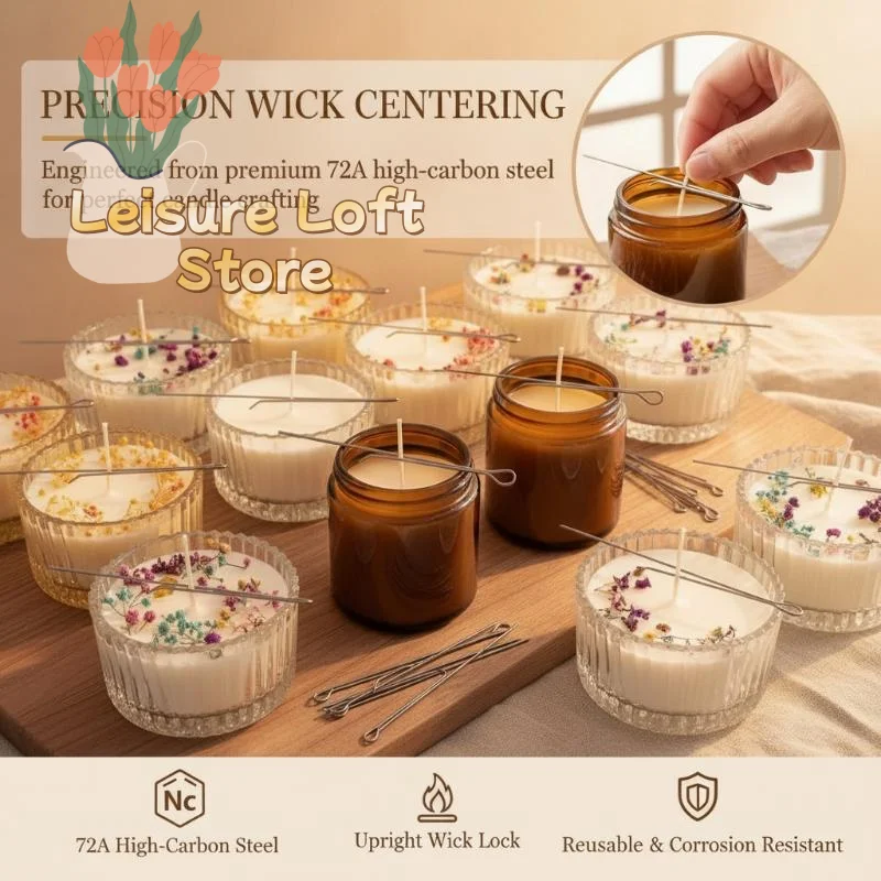 DIY Candle Making Wick Holder 10/20/30Pcs 12cm Metal Fixing Clips for Handmade Scented Candle Craft