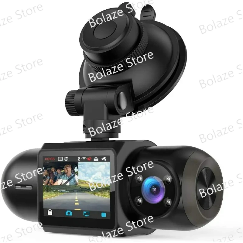 Dash Cam 64GB SD Card Included 1080P FHD Built-in GPS Wi-Fi Front and Inside Car Camera Recorder