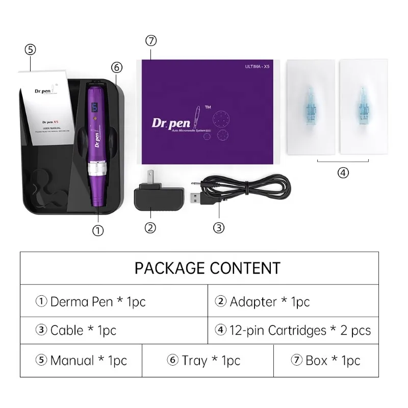 Лифтинг лица, домашнее косметическое оборудование, беспроводные картриджи с функцией Mirconeedling Dermapen Dr Pen Derma Pen Ultima X5