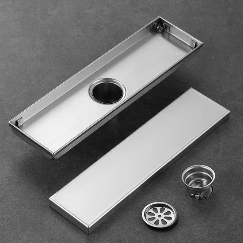 yesTile Insertable Concealed Shower Floor Drain 304 Stainless Steel 100mm Wide Anti-Odor Rustproof