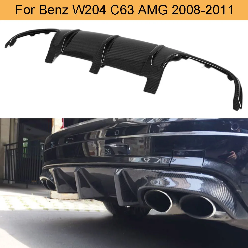 Carbon Fiber Car Rear Bumper Diffuser Lip Spoiler for Mercedes Benz W204 C63 AMG 2008 - 2011 Car Rear Diffuser Lip Spoiler FRP