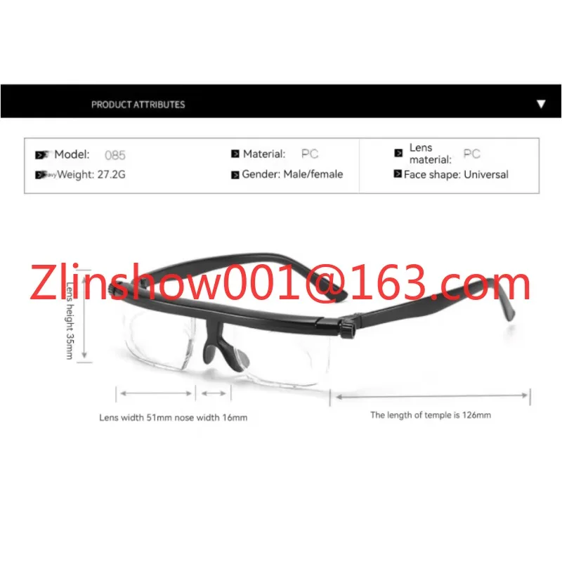 Adjustable Vision Focus Presbyopic Glasses Elderly Distance Viewpoint Variable Lens Binocular Reading Glasses