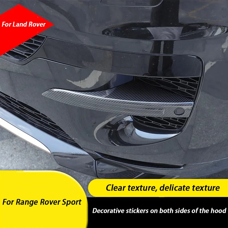 

Real Carbon Fiber Car Both Sides Of The Hood Front Fog Light Decorative Frame For Land Rover Range Rover Sport 2023 2024 2025