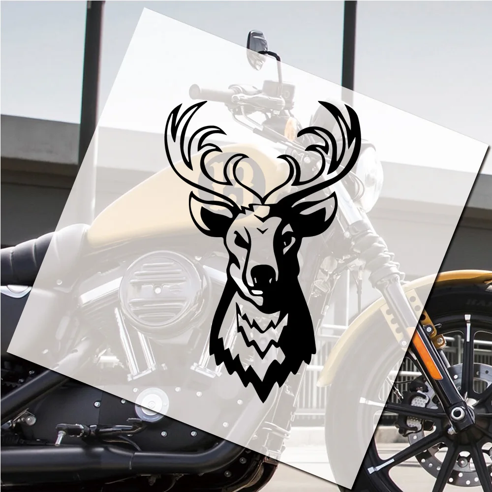 Domineering deer cartoon animal car sticker, vinyl waterproof material accessories, small decal for motorcycles and helmets