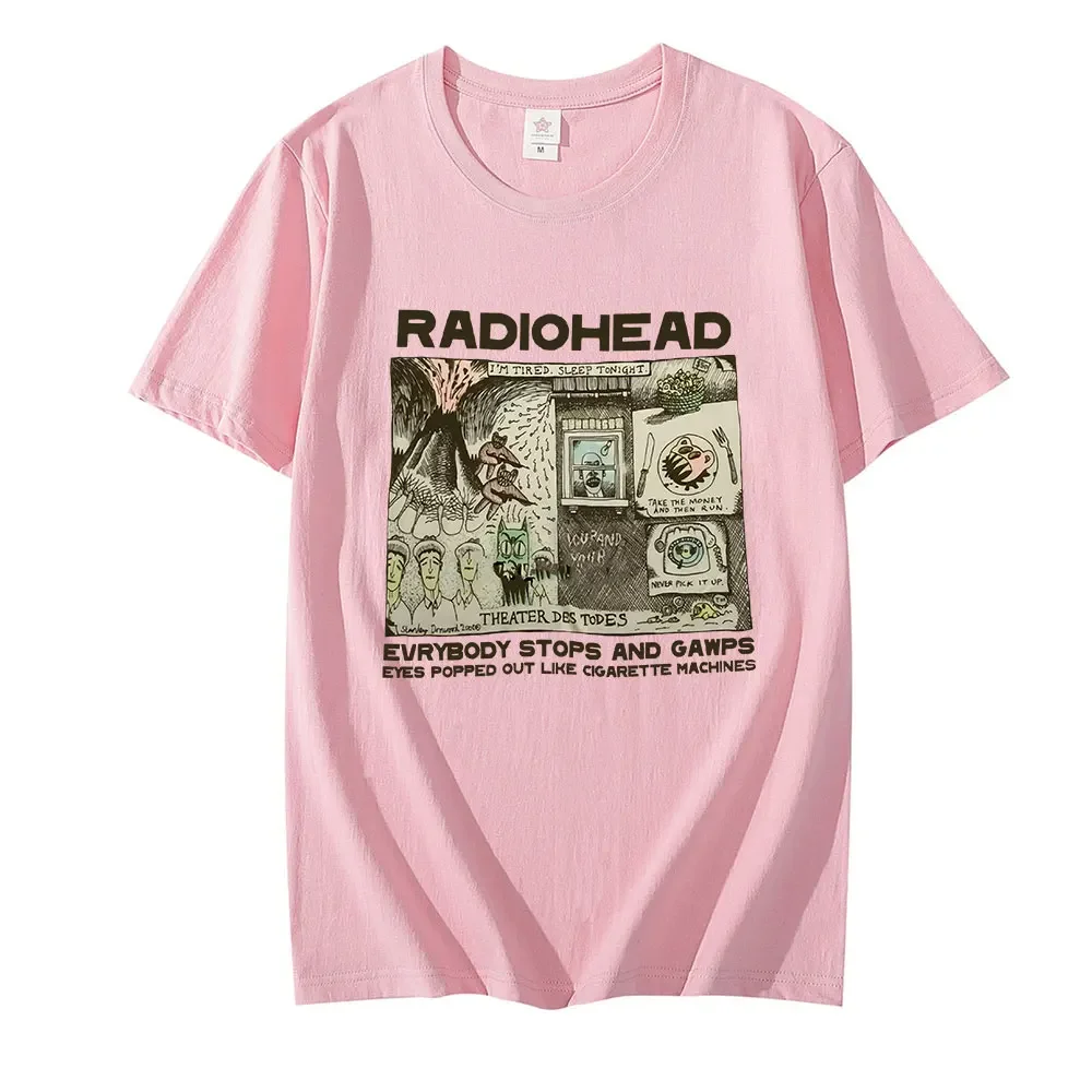 

Radiohead T Shirt Men Fashion Summer Female T-shirts Kids Hip Hop Tops Arctic Monkeys Tees Women Tops Rock Boy Camisetas Hombre