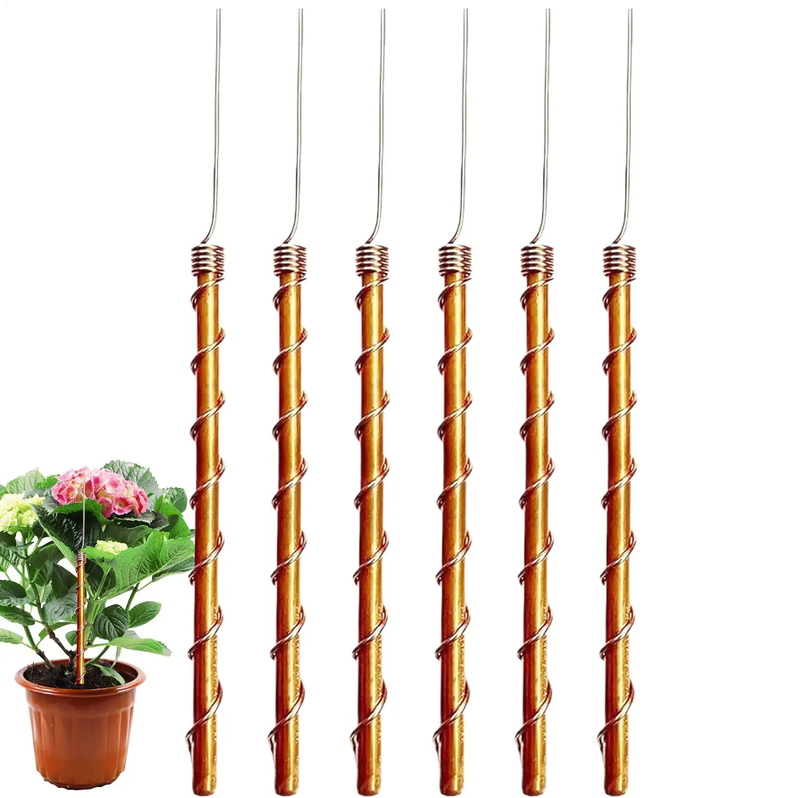 3pcs Electroculture Copper Antennas Plant Growth Coils Gardening Antenna Set For Garden Farm Patio Electro Culture Growing Tool