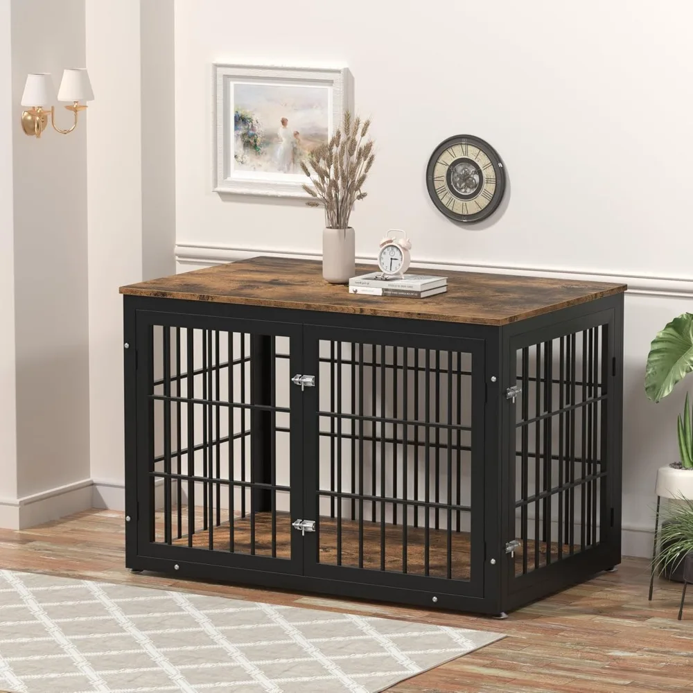 

Heavy duty dog box furniture, suitable for oversized dogs, decorative pet house dining tables, indoor wooden cage style kennels