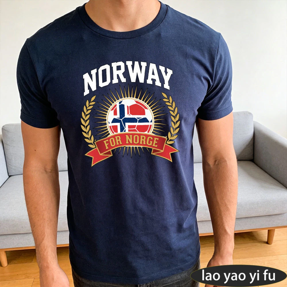 Norway Football Printed Tshirt Norge Men Women T-Shirt Unisex Gift for Sports Fans Shirt Soccer Part Supplies Casual Cotton Tops