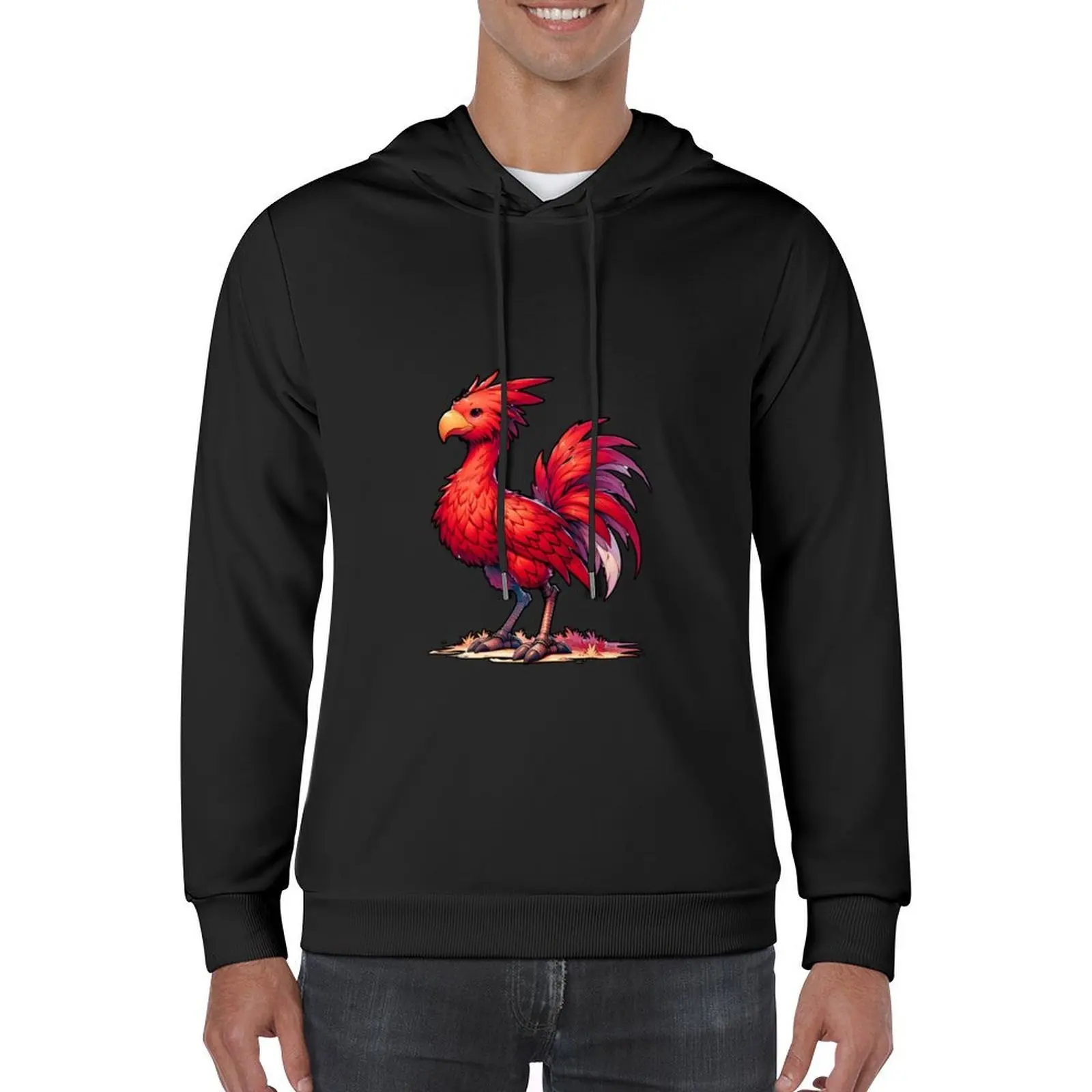 الأحمر Chocobo هوديي الخريف الرجال مصمم الملابس مقنعين قميص الرجال الملابس البلوز هوديس
