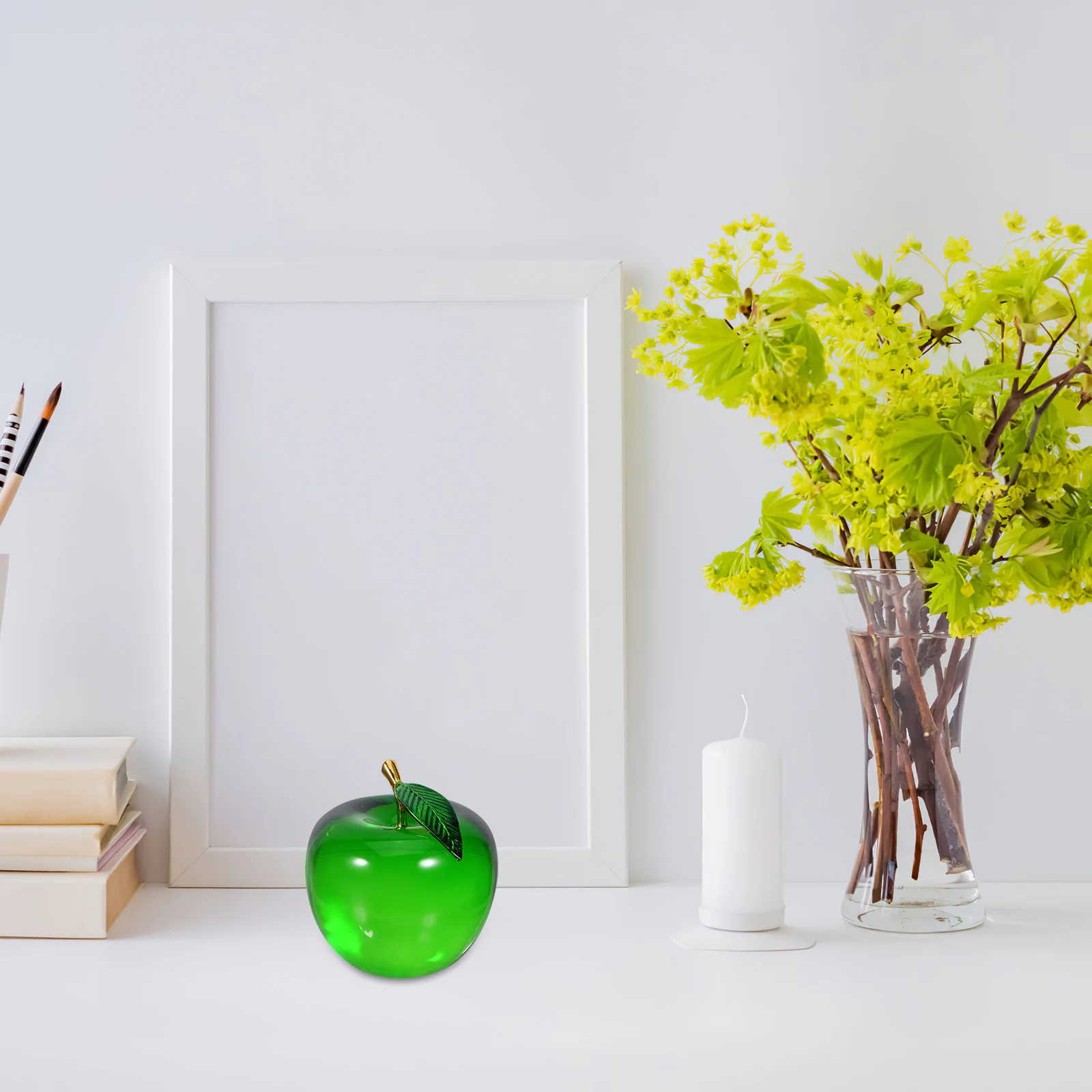 

Crystal Fruit Ornament Realistic Design Material Versatile Decoration Home Office Decor Glass Art