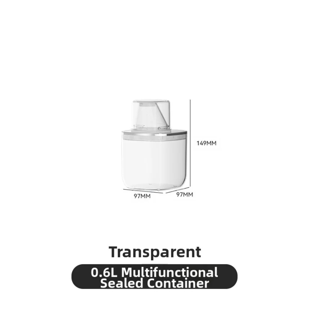 Lata de almacenamiento sellada para detergente para ropa con material ABS transparente y marcas graduadas para una organización limpia de lavandería