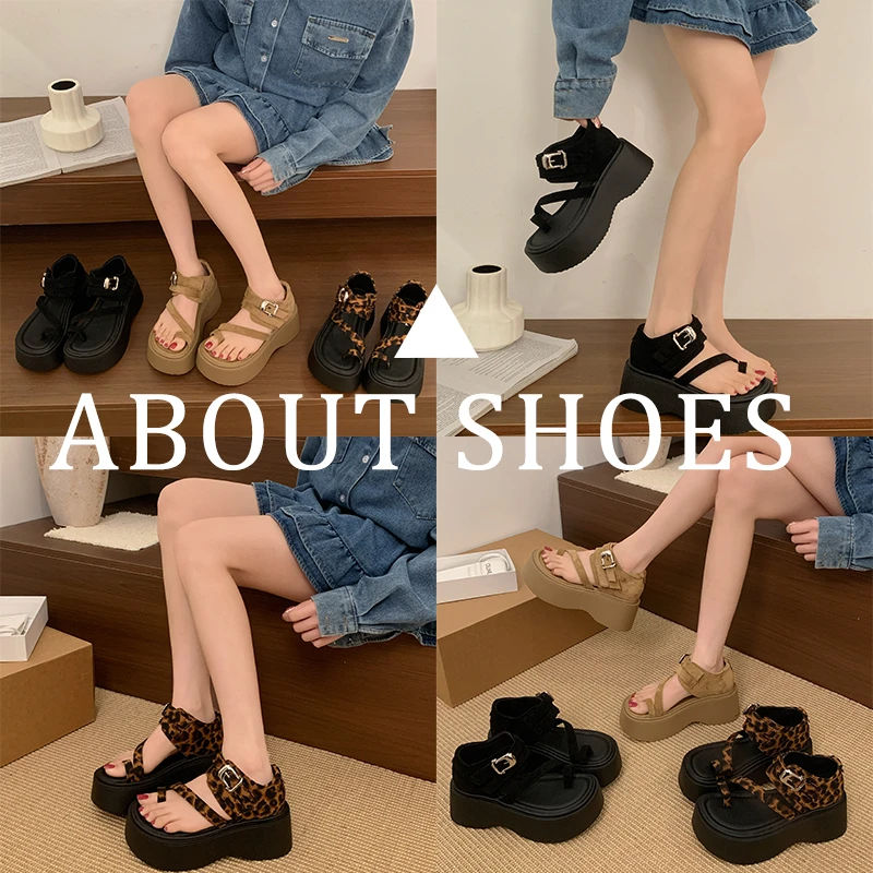

Women's Thong Buckle Platform Slide Sandals 2026 Summer Open Toe Thick Sole Casual Outdoor Comfortable Daily Wear Slippers