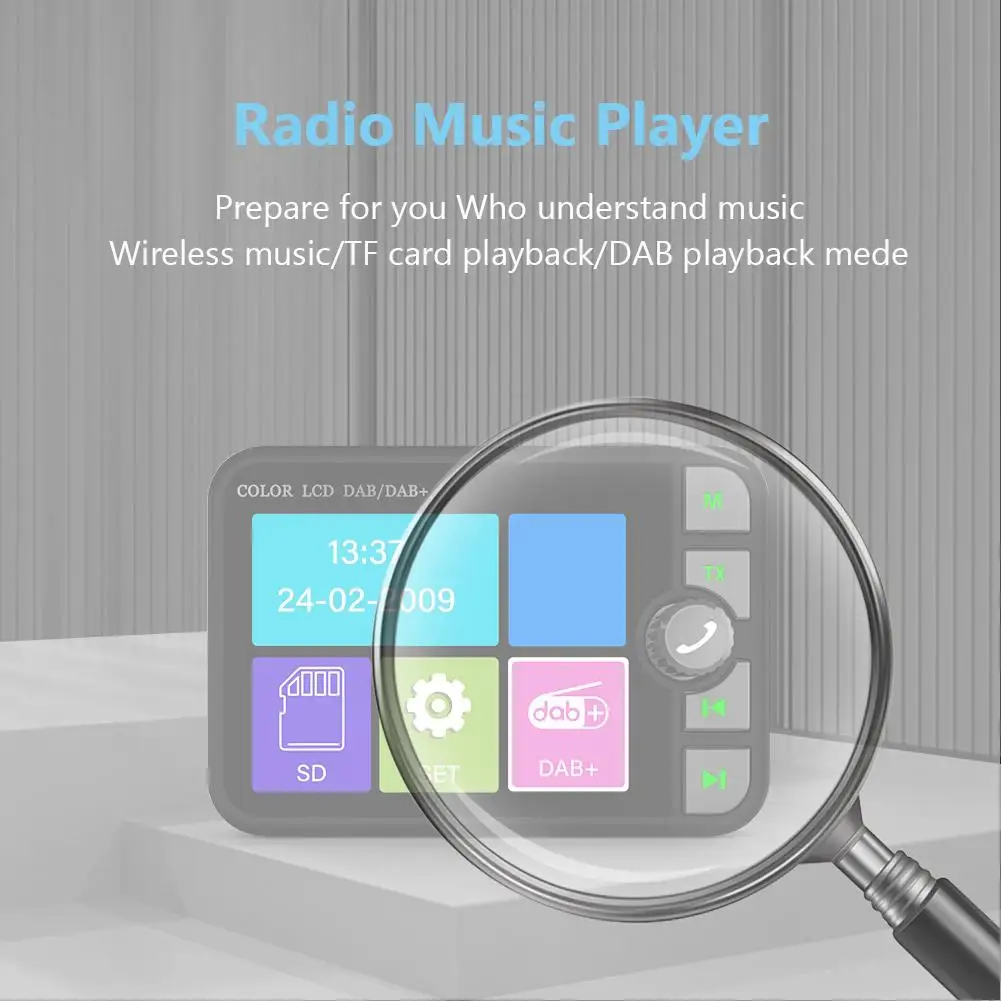 

Приемник DAB, цифровое радио, 2,4-дюймовый цветной ЖК-экран, стерео цифровой адаптер для трансляции сигнала, Bluetooth 5,0 для Европы/Австралии