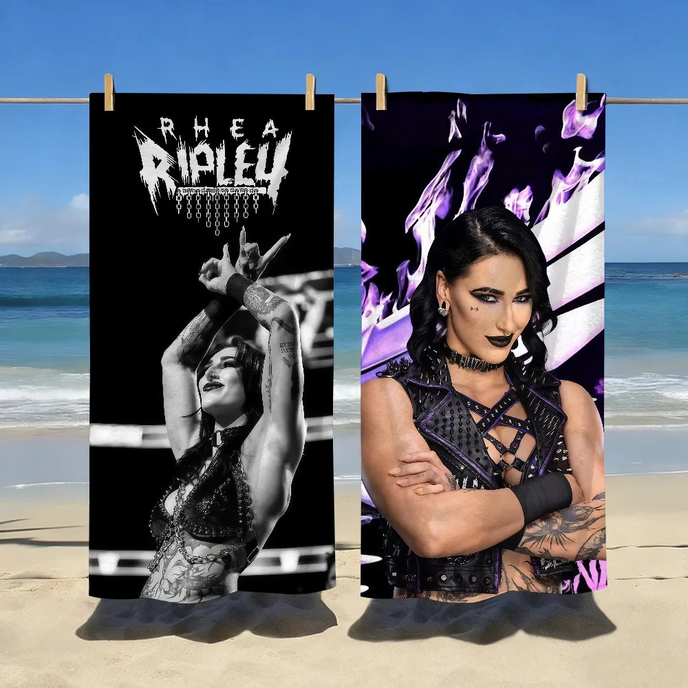 1pc R-Rhea R-Ripley Black White Punk Chain Beach Towel Microfiber Quick Dry Superstar Bath Towel For Pool Beach Travel Fans