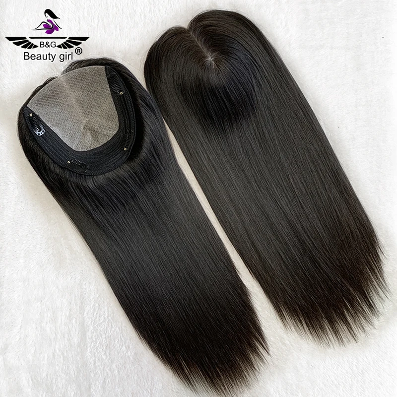 

Large Stock Toupee 100% Virgin Remy Human Hair Long Length 20 Inch Dark Brown Clip In Hair Silk Top Topper Hair Loss