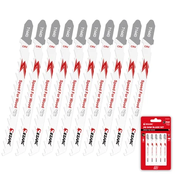 EZARC 10 قطعة شفرات المنشار الرقصة الدقة والعتاد طحن للخشب النظيف قطع متنوعة T-عرقوب استبدال منحني التمرير قطع