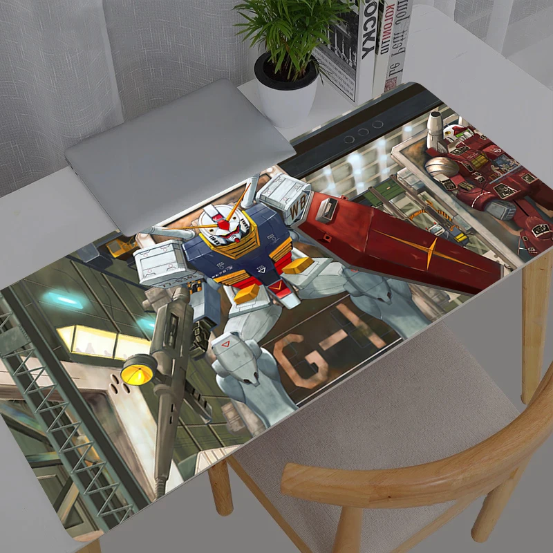 Tapis de souris Gamer XXL Mobile Suit Gundam, grand tapis de bureau pour clavier et souris, tapis en caoutchouc pour ordinateur portable