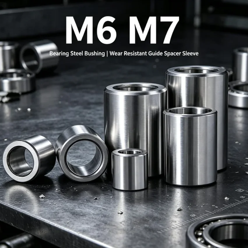 M6 M7 Bearing Steel Hollow Spacer Threadless Round Sleeve OD7-12.5mm Length 3-20mm Extended Guide Bushing Single Piece