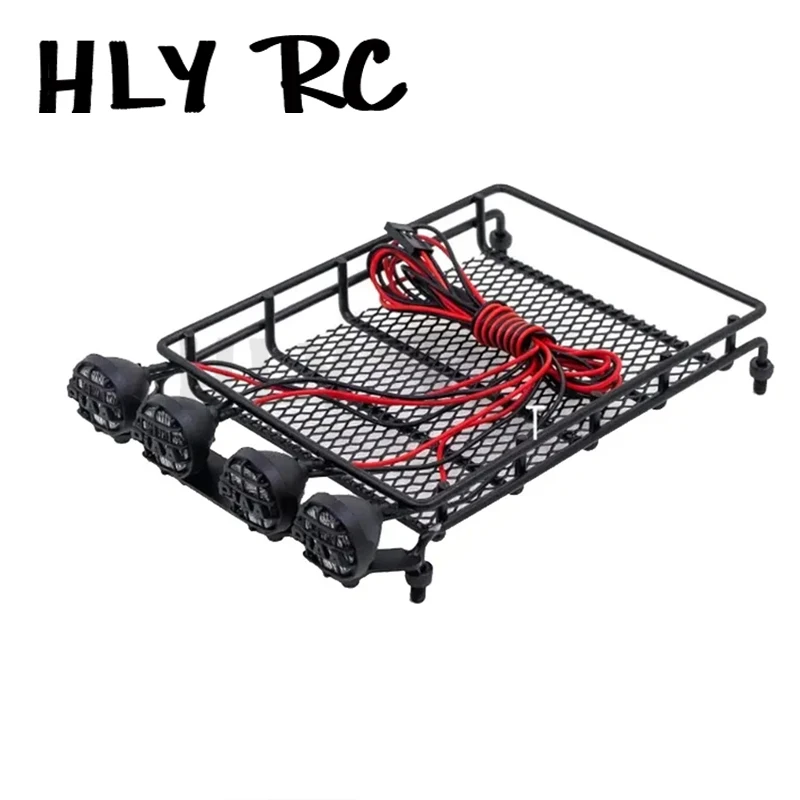 Metal Roof Luggage Rack Tray Roof Rack with LED Light For MN D90 D99 MN90 MN99S 1/12 RC Car Upgrade Parts