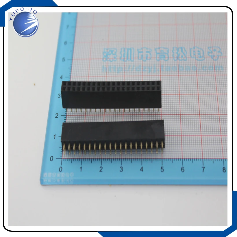 5pcs/lot 2*20P female 2*20 double row 2.54mm pitch female pin header strip seat base Connector 2*20PIN