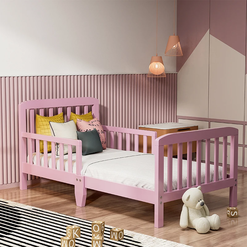 

Girls Solid Pine Wood Stylish High Quality Pink Color Indoor Furniture Kids Bed