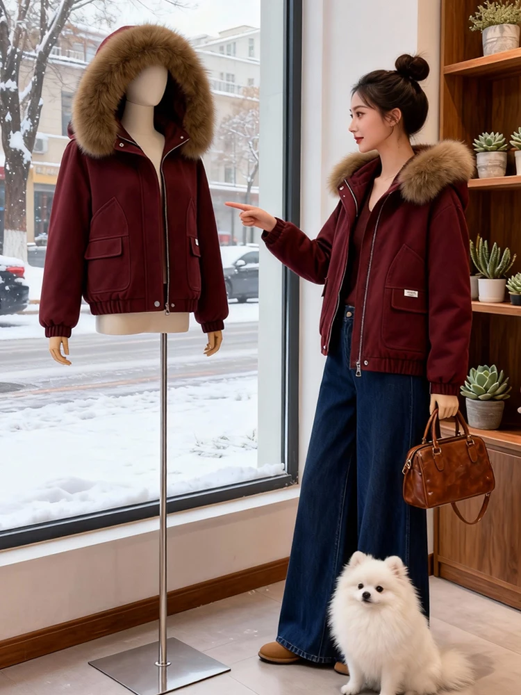 Thiened zíper com capuz quente topo feminino inverno nova faion fce forrado de algodão jaet nali marca commute simples sle