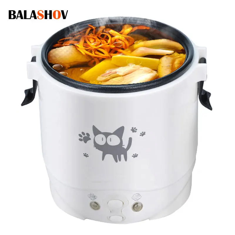 Electric Mini Rice Cooker Portable MultiCooker Small Household Rice Cookers 12V  24V 220V Cooking Machine For Car Truck Home