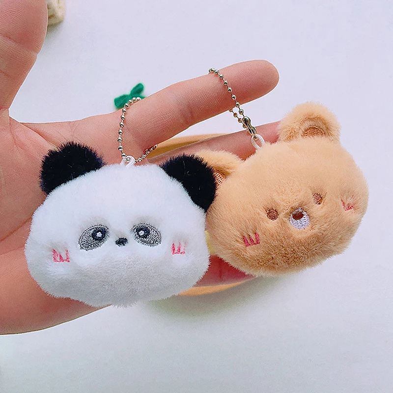 Cartoon Stuffed Plush Keyring para Meninas, Série Animal, Panda Bonito, Coelho, Sapo, Chaveiro Boneca, Pingente De Mochila, Presente De Ornamentos