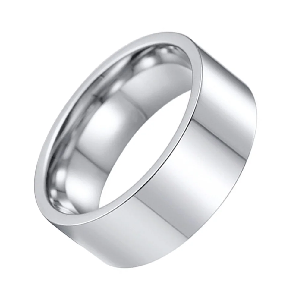 

Stainless Steel Inscription Ring 6Mm Flat Simple Fashion Unisex Engagement Wedding Party Finger Ring DIY Silver
