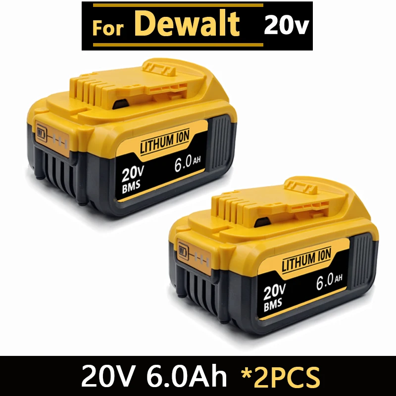 Originele Dewalt 20V oplaadbare gereedschapsbatterij DCB200 DCB201 DCB206 20v 6AH 8AH 12AH. Voor Dewalt 18V 20V gereedschapsbatterij.