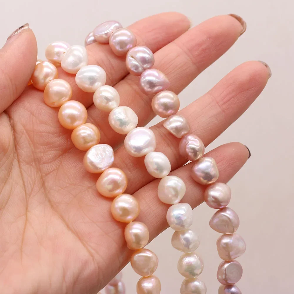 

100% Real Natural Freshwater White Pearls Punch Beads Vertical Perforated Beads 36 cm Strand 10-11mm For Jewelry Making Necklace