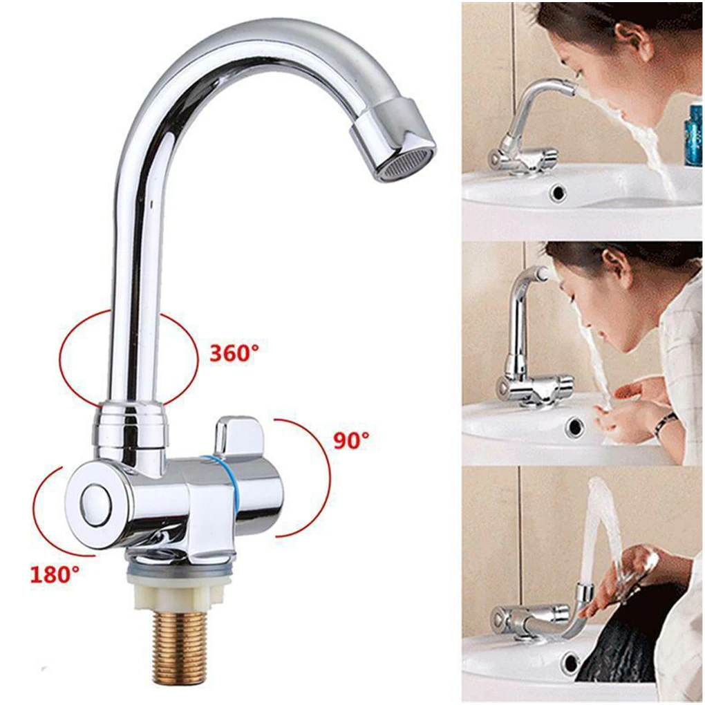 RV Faucet 180 Degree Folding RV Single Cold Water Tap 360 Degree Rotation 1/2in Mounting For RV Motorhome Caravan Marine