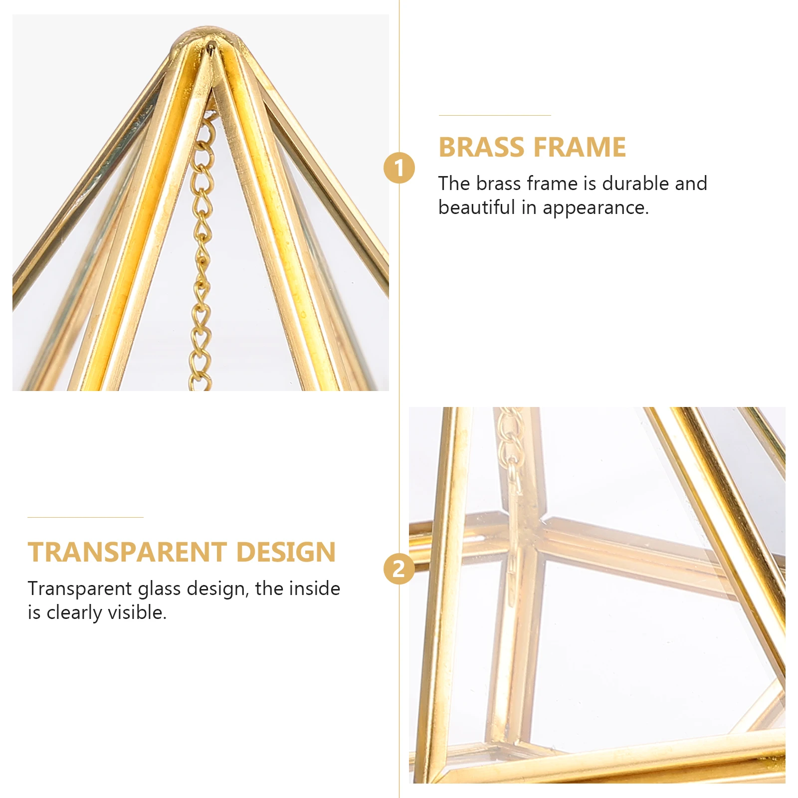 

1pc Hanging Hexagonal Pointed Glass Box Transparent Jewelry Storage Earrings Rings Necklaces Display Keepsake Wedding Home