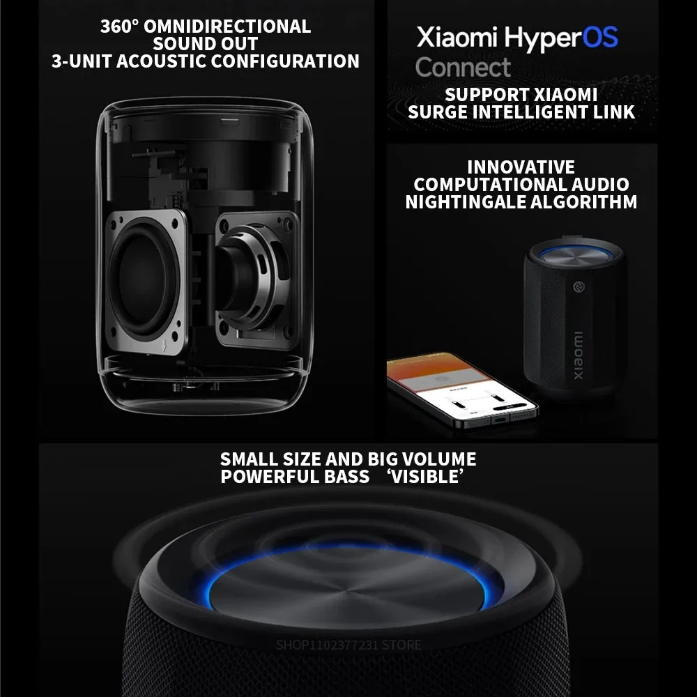 NEW Xiaomi Bluetooth Speaker Mini ASM01A Bluetooth 5.3 RGB Light IP67 360°Omnidirectional Stereo Outdoor Portable Sound CN