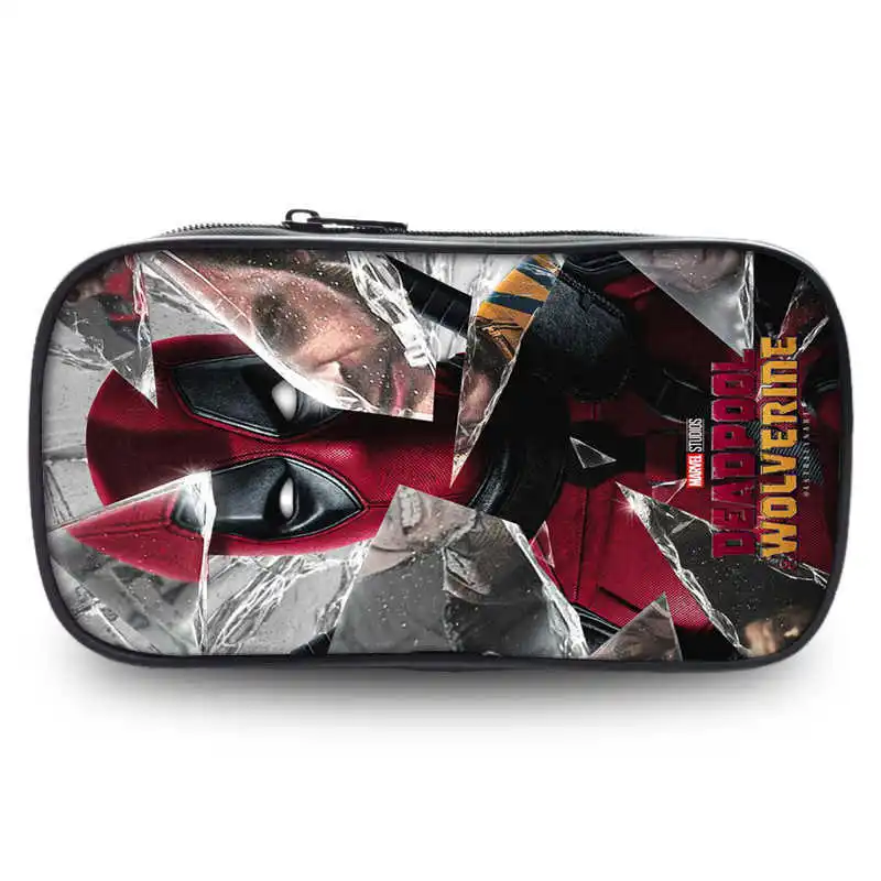 Deadpool & Wolverine Pencil Cases Kids New Marvels Action Figures Pen Bag Student Back To School Stationery Pouch Children Gift