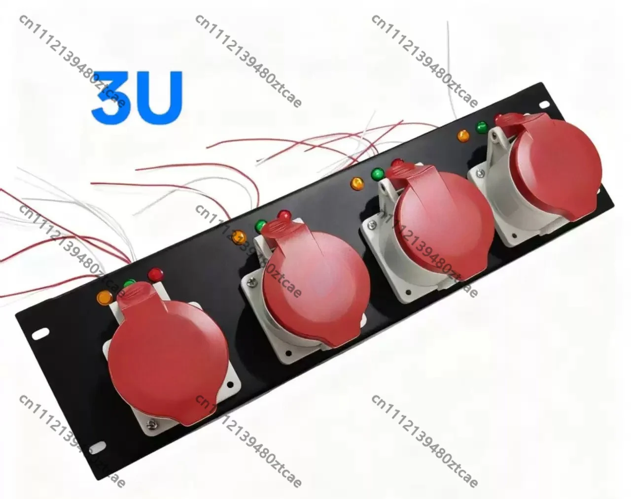 4 Channel 6pcs 32A Waterproof Industrial Socket Panel Stage Power Distributor Cabinet Accessory