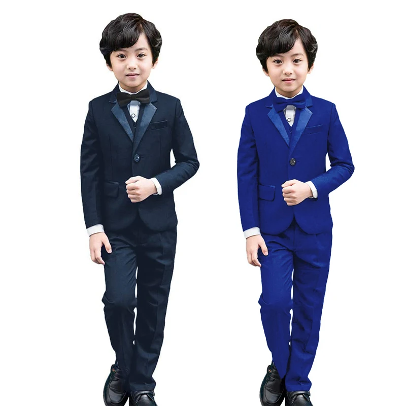 LOlanta 6Pcs Classic Boys Suits for wedding Blazer formale Kids Tuxedo Shirt Vest Party Ring bearer Suits Black