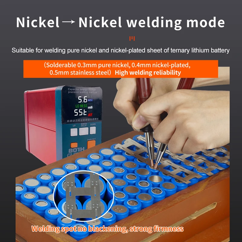 Glitter 801H Spot Welding Machine 19.8KW 3500A Pulse Butt Welder Power Battery Aluminum Nickel Single Battery Spot Welder
