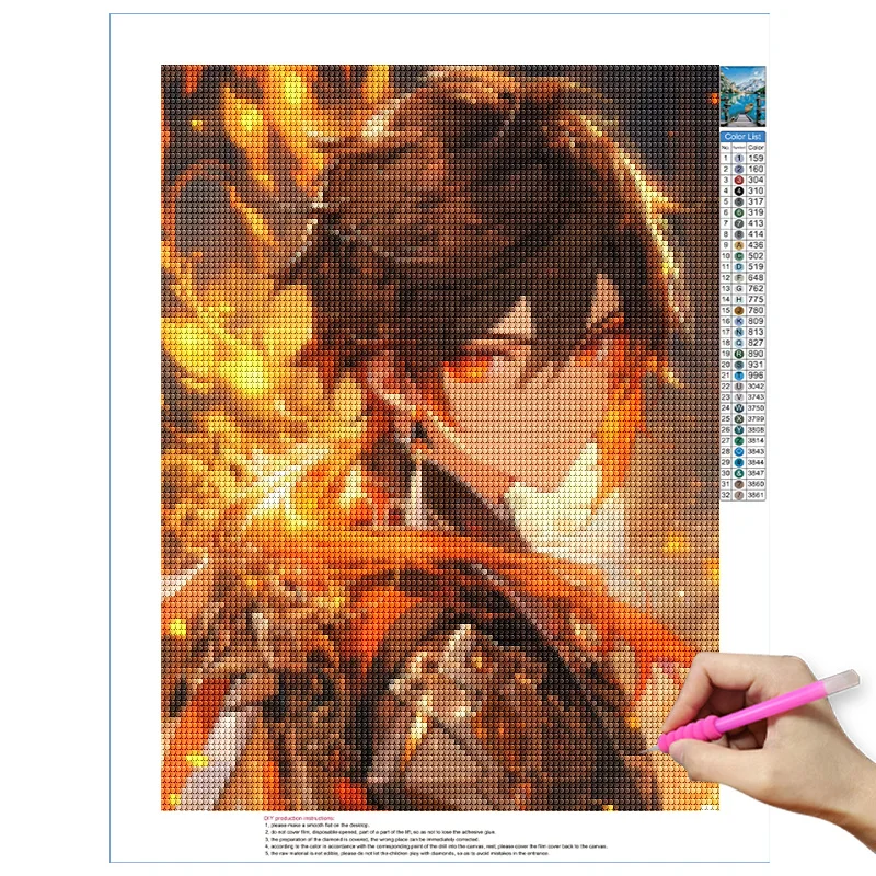 Genshin Impact Hu Tao 5D DIY Diamond Painting Kit Xiao Diamond Embroidery Aether Full Diamond Mosaic Art Decoration Picture