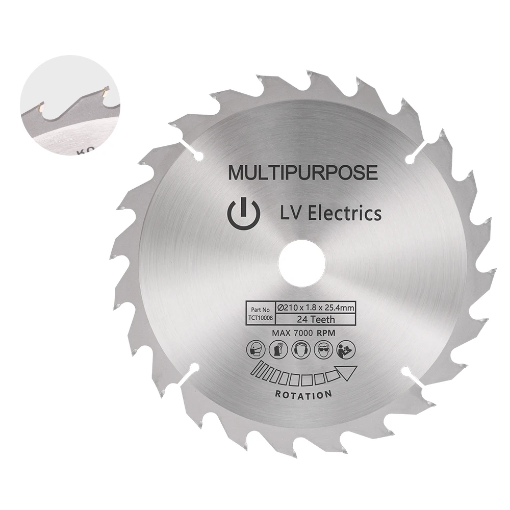 CMCP 210x30mm Circular Saw Blade 24T 48T 60T 80T TCT Saw Blade Carbide Tipped Wood Cutting Disc For Power Tools