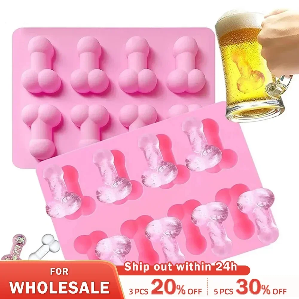 Funny Dicks Chocolate Mould Ice Cube Tray Adult Party Genitals Dessert Sexy Penis Chest Silicone Cake Mold Baking Cake Tools