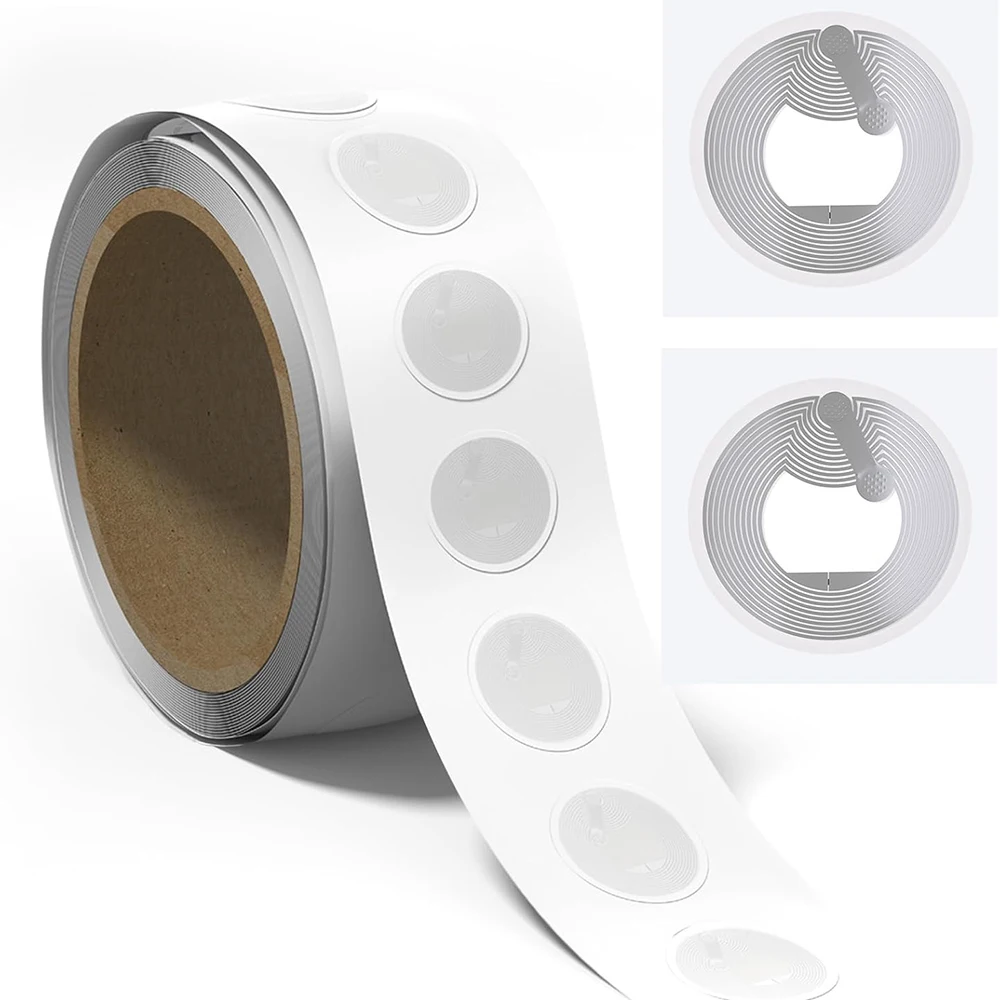 NFC ステッカー Ntag213 ラベル 25mm 白色 空白 円形ステッカー、書き込み可能、プログラム可能、144 バイトのメモリ