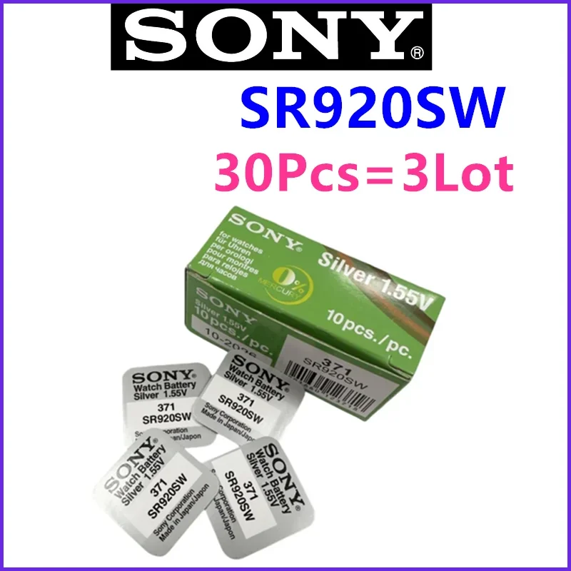 30PCS SR920SW Original For SONY AG6 371 LR920 SR927 171 370 L921 LR69 SR920 Button Batteries For Watch Toys Remote Cell Coin