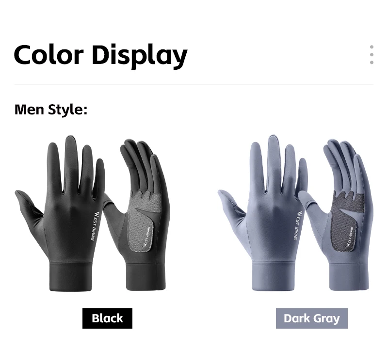 WEST BIKING Herren Fahrradhandschuhe mit rutschfester Silikonhandfläche, UPF50+, atmungsaktiv, Sommer-Flip-Finger-Touchscreen-Fahrradausrüstung – Detail 13