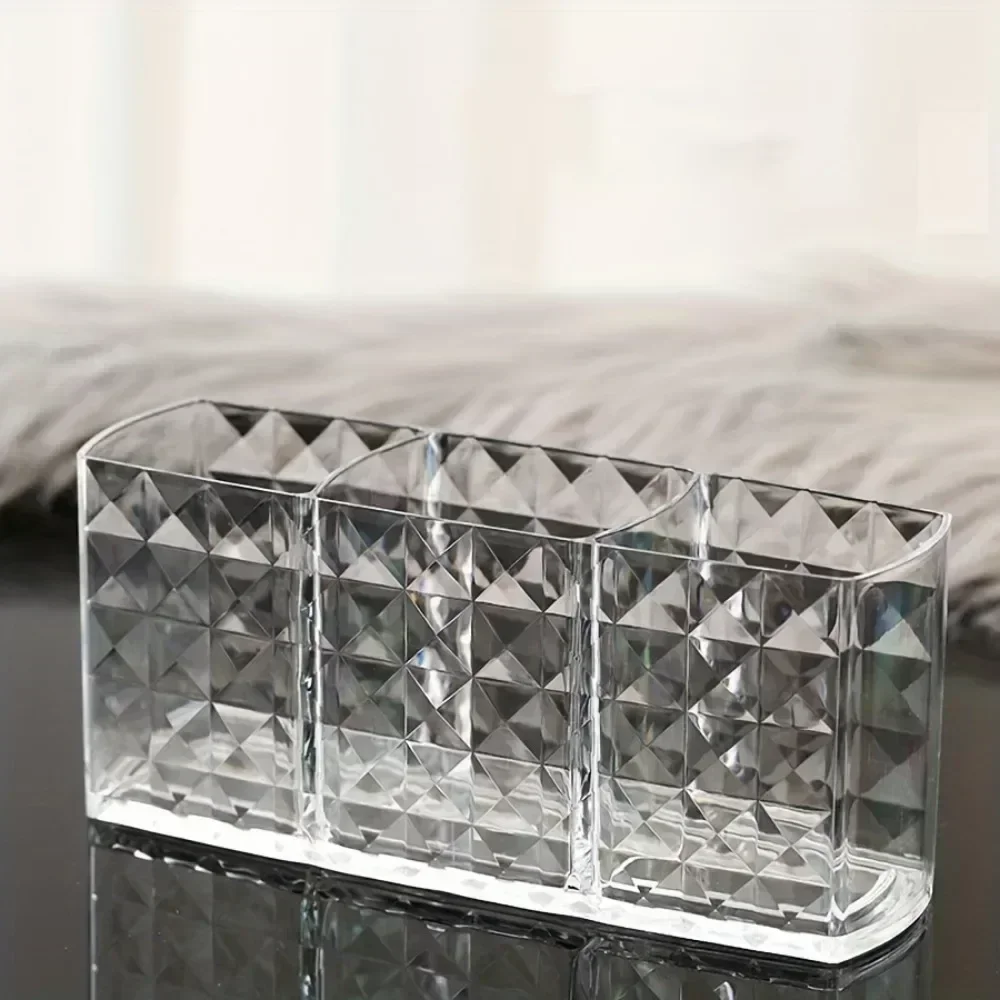 Soporte acrílico transparente para brochas de maquillaje, organizador de cosméticos de escritorio, caja de almacenamiento de lápiz labial, soporte