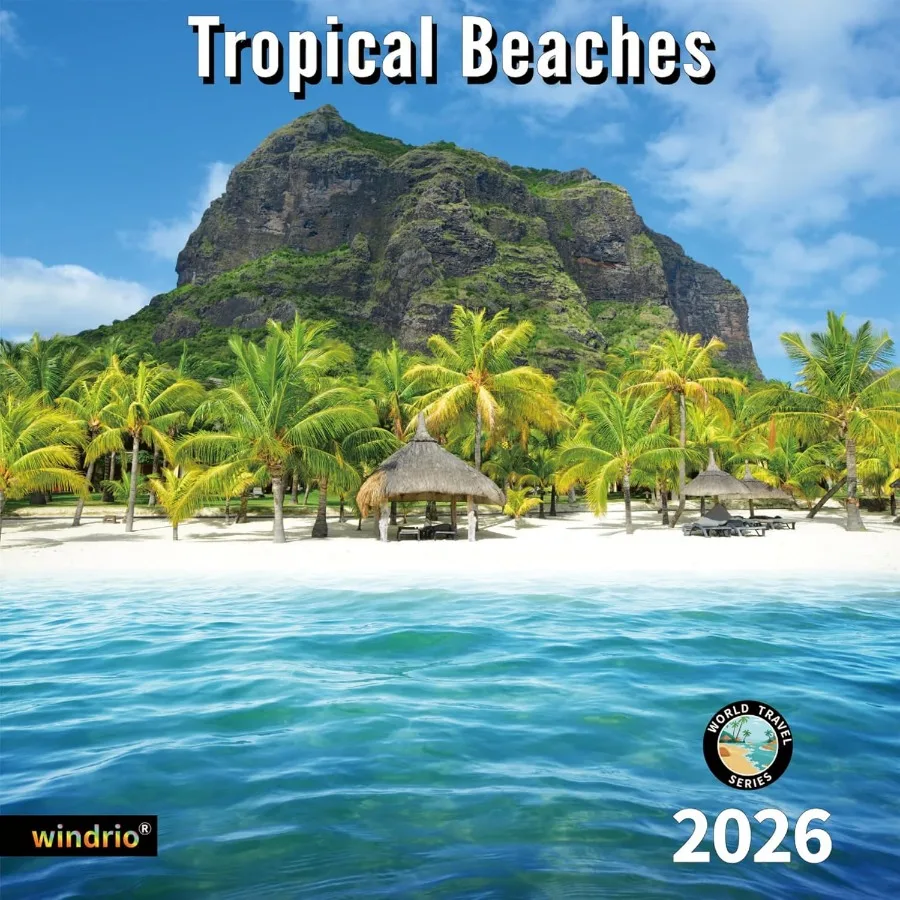 

2026 Wall CalendarCalendar 2026 November 2025 - December 2026 Wall Calendar Tropical Beaches 12" x 24" Opened Full Page Months