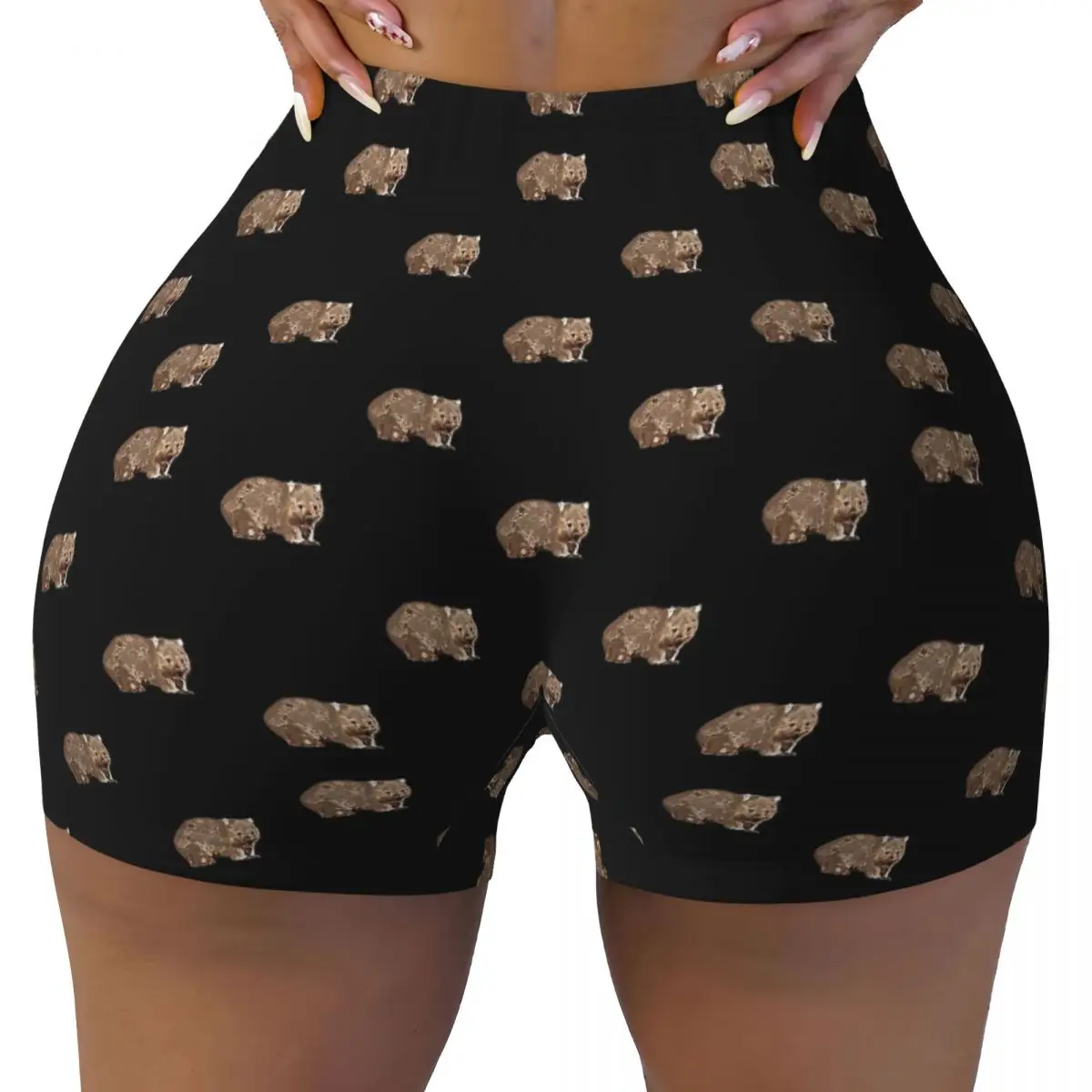 Wombat personalizado (Vombatus Ursinus) Mulheres Ginásio Treino Correndo Shorts Atlético Voleibol Biker Yoga Shorts
