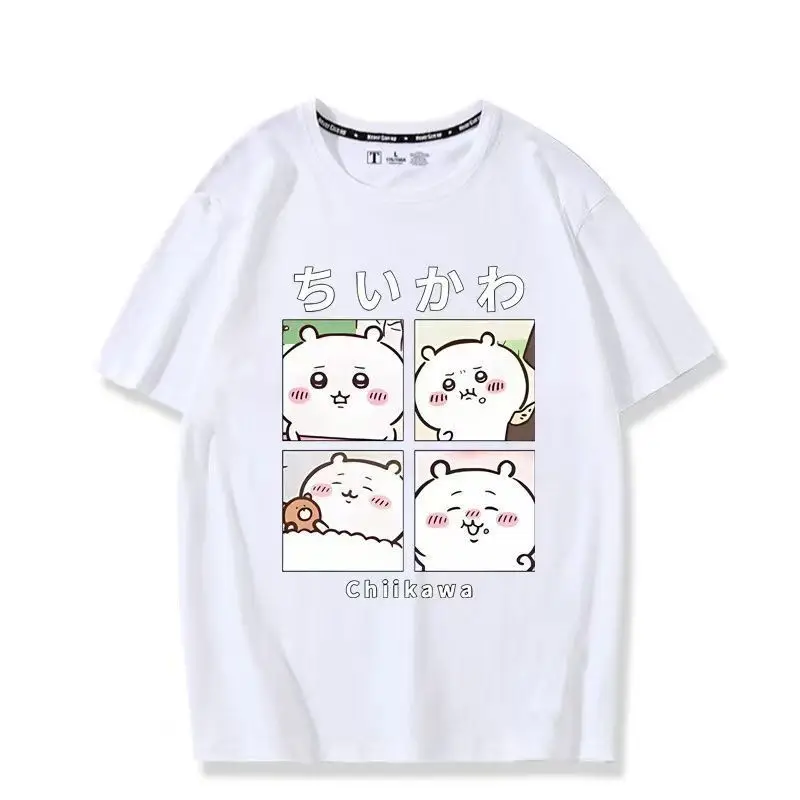 T Shirt Chiikawa Usagi Short Sleeve Anime Cartoon Graphic Print Kawaii Casual Summer Unisex Top for Men Women Daily Gift Fashion