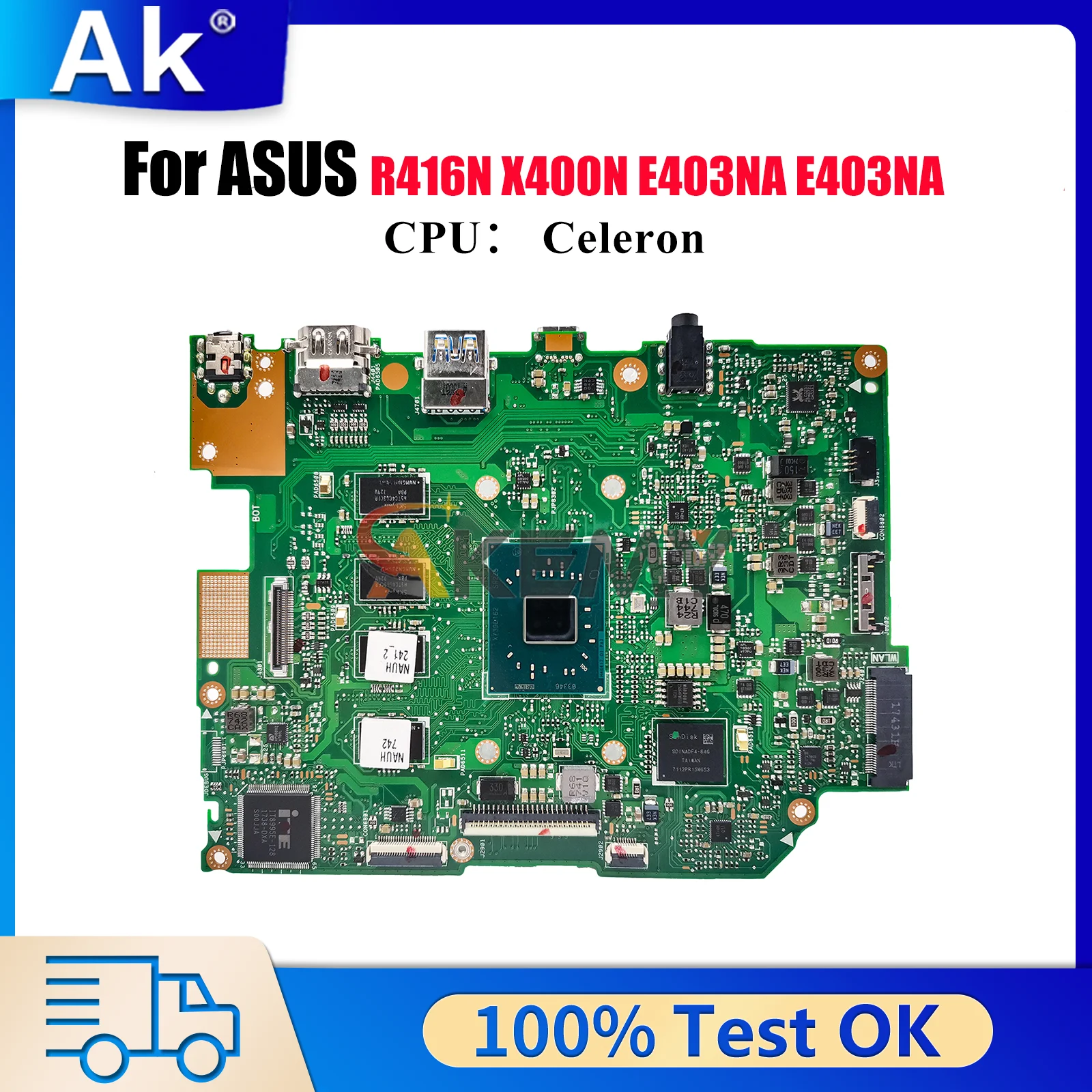 

E403NA Материнская плата для ноутбука ASUS EeeBook E403N X400N E403NA R416N Материнская плата для ноутбука с процессором Celeron 100% тестирование ОК быстрая доставка
